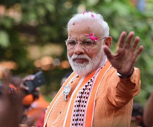 epa07594086 (FILE) - Top Bhartya Janta party (BJP) leader and Indian Prime Minister Narendra Modi waves to his supporters during a road show in Varanasi, Uttar Pradesh, India, 25 April 2019 (reissued 23 May 2019). According to reports, Modi's BJP party has won the Indian elections.  EPA/PRABHAT KUMAR VERMA
