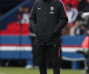 epa07547060 Paris Saint Germain head coach Thomas Tuchel looks on during the French Ligue 1 soccer match between PSG and Nice at the Parc des Princes stadium in Paris, France, 04 May 2019.  EPA/YOAN VALAT