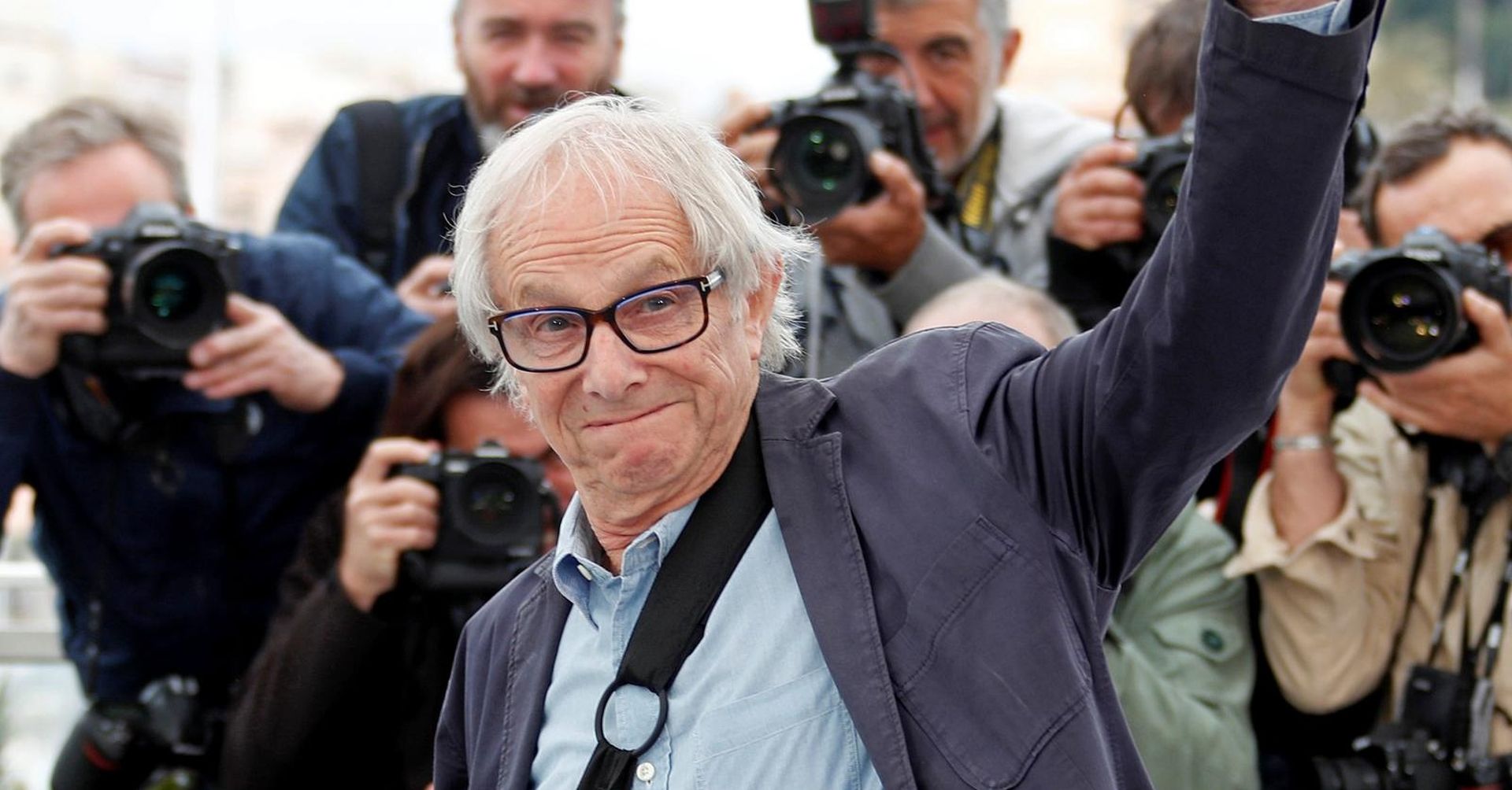 72nd Cannes Film Festival - Photocall for the film "Sorry We Missed You" in competition 72nd Cannes Film Festival - Photocall for the film "Sorry We Missed You" in competition - Cannes, France, May 17, 2019. Director Ken Loach gestures. REUTERS/Eric Gaillard     TPX IMAGES OF THE DAY ERIC GAILLARD