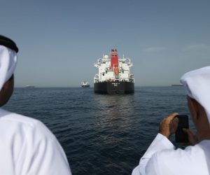 epa07567791 A general view for the MV Andrea Victory under Norway flag which was attacked on 12 May 2019 outside Fujairah port, United Arab Emirates, 13 May 2019. Media reports on 13 May 2019 state that the United Arab Emirates (UAE) Foreign Office reported that four commercial vessels have been targeted by sabotage operations near UAE territorial waters. Saudi Arabia's energy minister Khalid al-Falih added that two Saudi oil tankers had been targeted in the attack.  EPA/ALI HAIDER