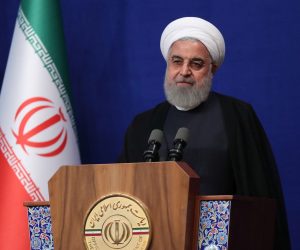 epa07595628 A handout photo made available by the Iranian Presidential Office shows, Iranian President Hassan Rouhani speaks during a ceremony in Tehran, Iran, 23 May 2019. Media reported as tension between US and Iran going on, Rouhani said 'even if they attack and even bombing our country we will stand up and defend our country, we do not give up against their pressure'.  EPA/IRANIAN PRESIDENT OFFICE HANDOUT  HANDOUT EDITORIAL USE ONLY/NO SALES