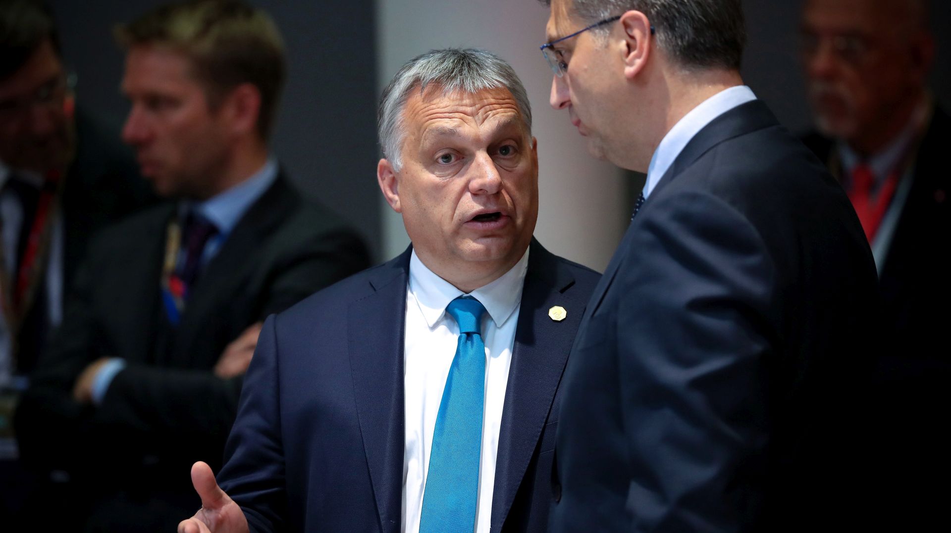 epa07608632 Hungarian Prime Minister Viktor Orban (L) and Croatian Prime Minister Andrej Plenkovic (R) during the round table of a special EU summit in Brussels, Belgium, 28 May 2019. Two days after the European Parliament elections, EU heads of state or government will gather for a summit to discuss the outcome of the vote and start the nomination process for the heads of the EU institutions.  EPA/Francisco Seco / POOL