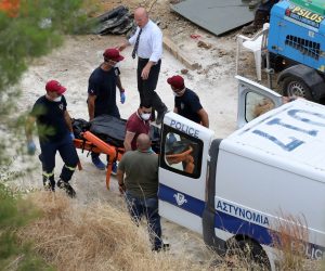 epa07624305 Investigators search for the body of Maricar Valtinez in the Red Lake in Mitsero village, Cyprus, 04 June 2019. Police are searching the lake since 53 days for the remains of the victims of a 35-year-old apparent serial killer who is leading police to his victims' remains.  EPA/KATIA CHRISTODOULOU