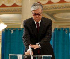 epa07636351 Presidential candidate  Kassym-Jomart Tokayev casts his ballot during the presidential elections in Nur-Sultan, Kazakhstan, 09 June 2019.  EPA/IGOR KOVALENKO