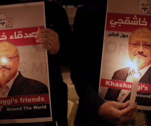 epa07657326 (FILE) - Protestors hold candles and pictures of Jamal Khashoggi during a demonstration in front of the Consulate of Saudi Arabia in Istanbul, Turkey, 25 October 2018 (reissued 19 June 2019). UN extrajudicial executions investigator Agnes Callamard is ser to release on 19 June 2019, her report on the murder of Saudi journalist Jamal Khashoggi. Callamard, who has led an international inquiry into Khashoggi's death, would present her report to the UN Human Rights Council on 26 June 2019, whose 47 member states include Saudi Arabia. Saudi dissident journalist Jamal Khashoggi, whose remains have not been found, was assassinated at the Saudi Arabian consulate building in Istanbul on 02 October 2018.  EPA/ERDEM SAHIN *** Local Caption *** 54786449