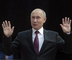 epa07660519 Russian President Vladimir Putin gestures, as he speaks with journalists after his annual live broadcast call-in show in Moscow, Russia, 20 June 2019. During the broadcast President Vladimir Putin directly answered questions from Russia's citizens.  EPA/SERGEI CHIRIKOV