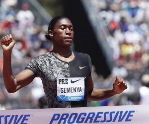epa07686234 Caster Semenya of South Africa crosses the finish to win the Women 800m during the Athletics IAAF Diamond League  - Prefontaine Classic at Stanford, California, USA, 30 June 2019.  EPA/JOHN G. MABANGLO