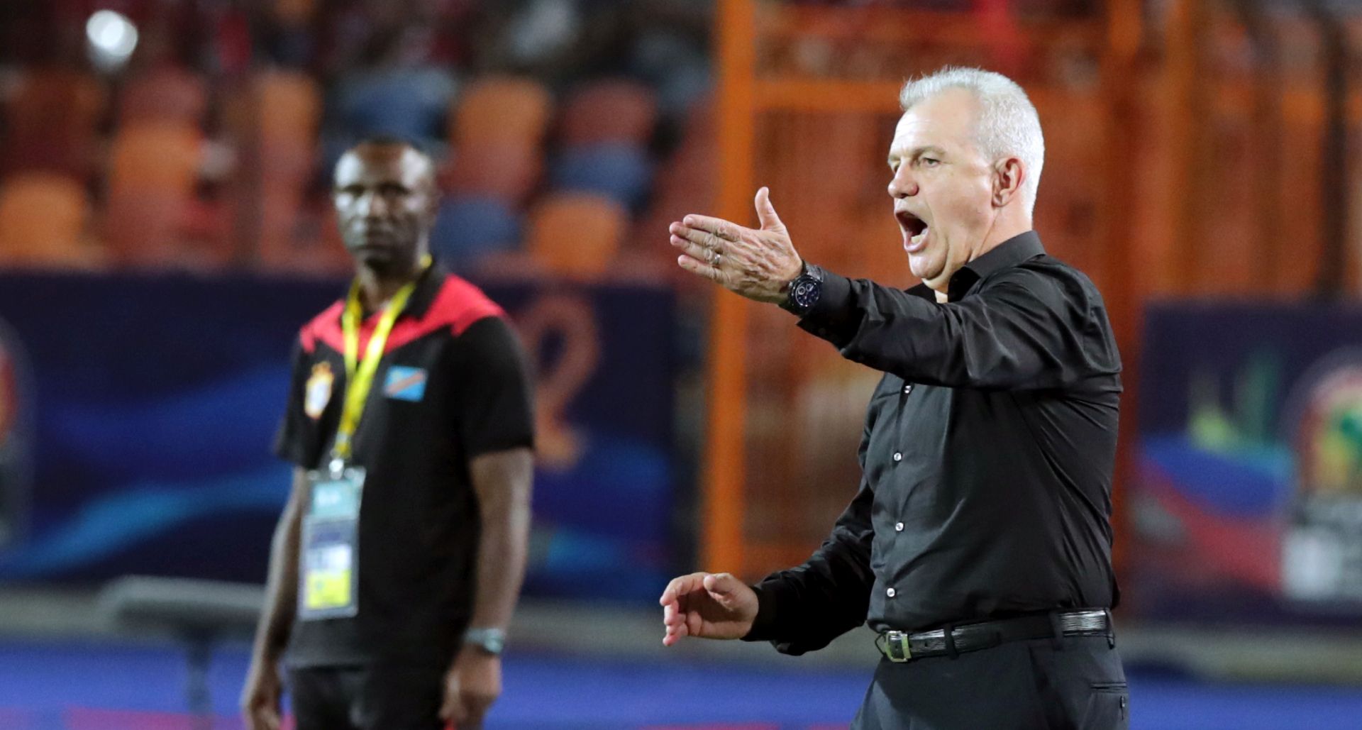 epa07675998 Egypt's coach Javier Aguirre reacts during the 2019 Africa Cup of Nations (AFCON) group A soccer match between Egypt and DR Congo in Cairo, Egypt, 26 June 2019. The 2019 Africa Cup of Nations (AFCON) will take place from 21 June until 19 July 2019 in Egypt.  EPA/KHALED ELFIQI