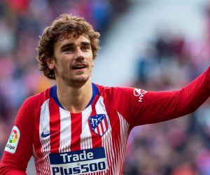 epa07712412 (FILE) - Atletico Madrid's forward Antoine Griezmann celebrates after scoring the 1-0 lead during the Spanish La Liga soccer match between Atletico Madrid and Getafe CF in Madrid, Spain, 26 January 2019 (reissued 12 July 2019). FC Barcelona announced on 12 July 2019 to have paid the 120 milion Euro buyout clause to release Antoine Griezmann from Atletico Madrid. Barcelona also announced that Griezmann will sign a five season contract, untill 30 June 2024, with a buyout close of 800 milion Euro.  EPA/RODRIGO JIMENEZ *** Local Caption *** 54936002