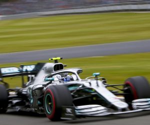 epa07714252 Finnish Formula One driver Valtteri Bottas of Mercedes AMG GP during the third practice session of the Formula One Grand Prix of Great Britain at the Silverstone circuit, in Northamptonshire, Britain, 13 July 2019. The 2018 Formula One Grand Prix of Great Britain will take place on 14 July.  EPA/GEOFF CADDICK