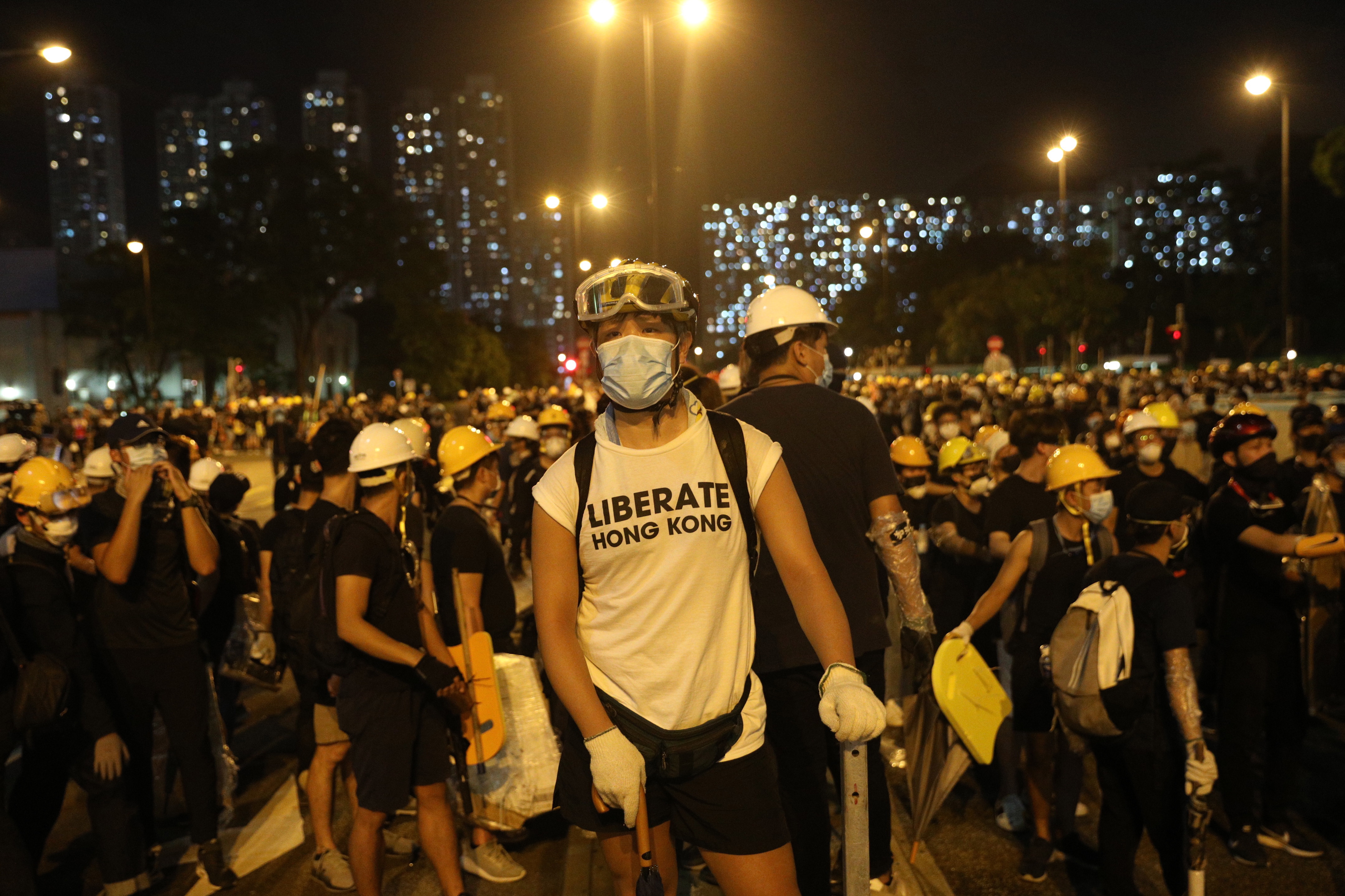 epa07716456 Anti-extradition bill protesters gather during a rally in Shatin, Hong Kong, China, 14 July 2019. Spurred by the momentum of the anti-extradition movement, the protesters are demanding the complete withdrawal of the extradition bill, which would have allowed the transfer of fugitives to mainland China, and unconditional release of all arrested protesters among other demands.  EPA/JEROME FAVRE