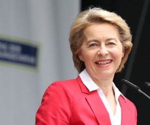 epa07718860 (FILE) - German Minister of Defense, Ursula von der Leyen speaks  during the Open Day of the German Armed Forces (Tag der Bundeswehr) at the airfield of Fassberg, northern Germany, 15 June 2019 (reissued 15 July 2019). Media reports on 15 July 2019 state Ursula von der Leyen has announced via Twitter that she will resign from her post as German Defense Minister on 17 July 2019. A vote on von der Leyen's nomination as the head of the European Commission will take place at the plenary session of the European  Parliament on 16 July.  EPA/FOCKE STRANGMANN