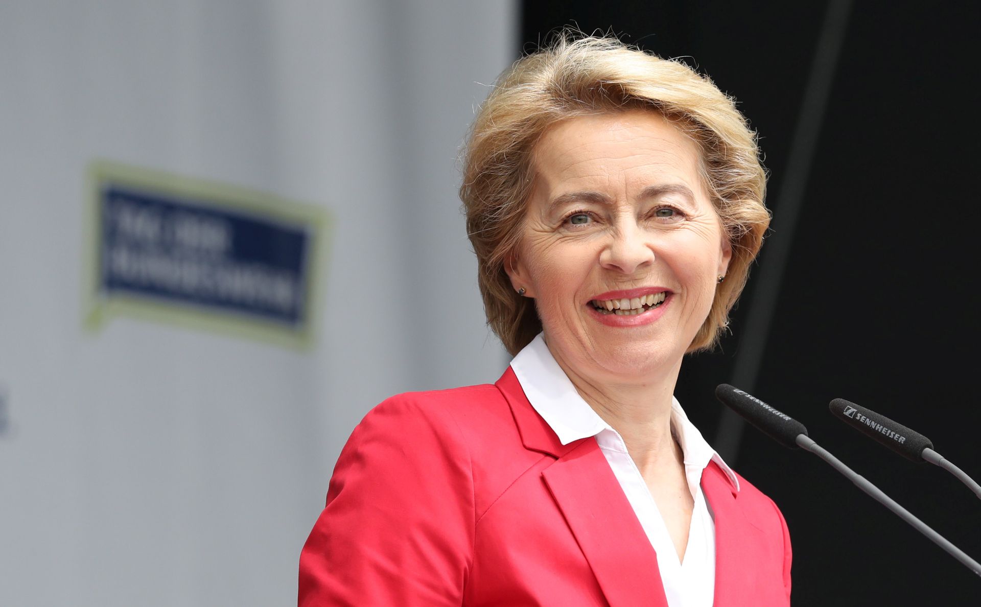 epa07718860 (FILE) - German Minister of Defense, Ursula von der Leyen speaks  during the Open Day of the German Armed Forces (Tag der Bundeswehr) at the airfield of Fassberg, northern Germany, 15 June 2019 (reissued 15 July 2019). Media reports on 15 July 2019 state Ursula von der Leyen has announced via Twitter that she will resign from her post as German Defense Minister on 17 July 2019. A vote on von der Leyen's nomination as the head of the European Commission will take place at the plenary session of the European  Parliament on 16 July.  EPA/FOCKE STRANGMANN