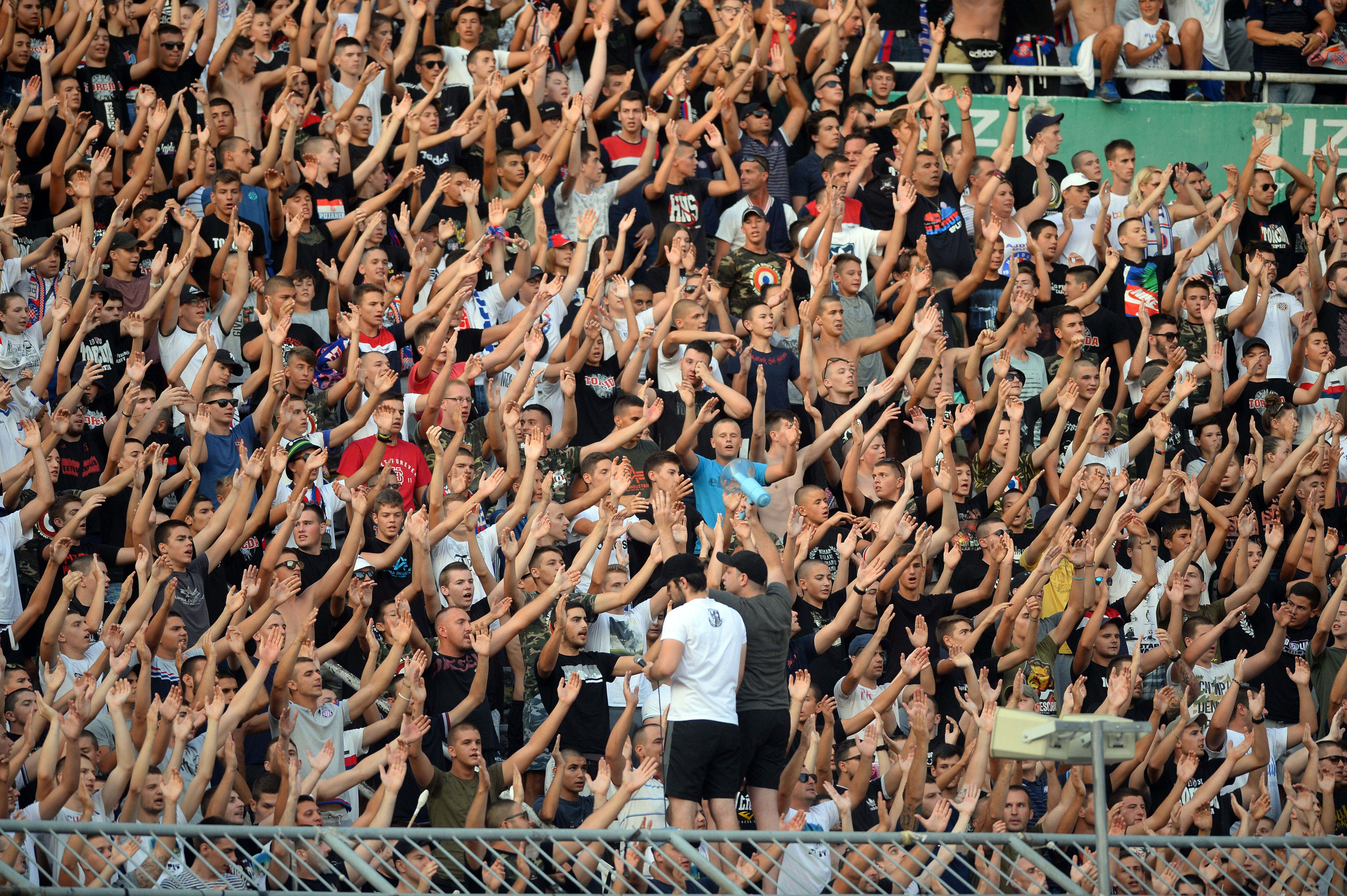 Split, 18.07.2019 - Uzvratna utakmica 1. pretkola nogometne Europske lige Hajduk - Gzira United. Na slici Torcida.                                                                foto HINA/ Mario STRMOTIĆ/ ms