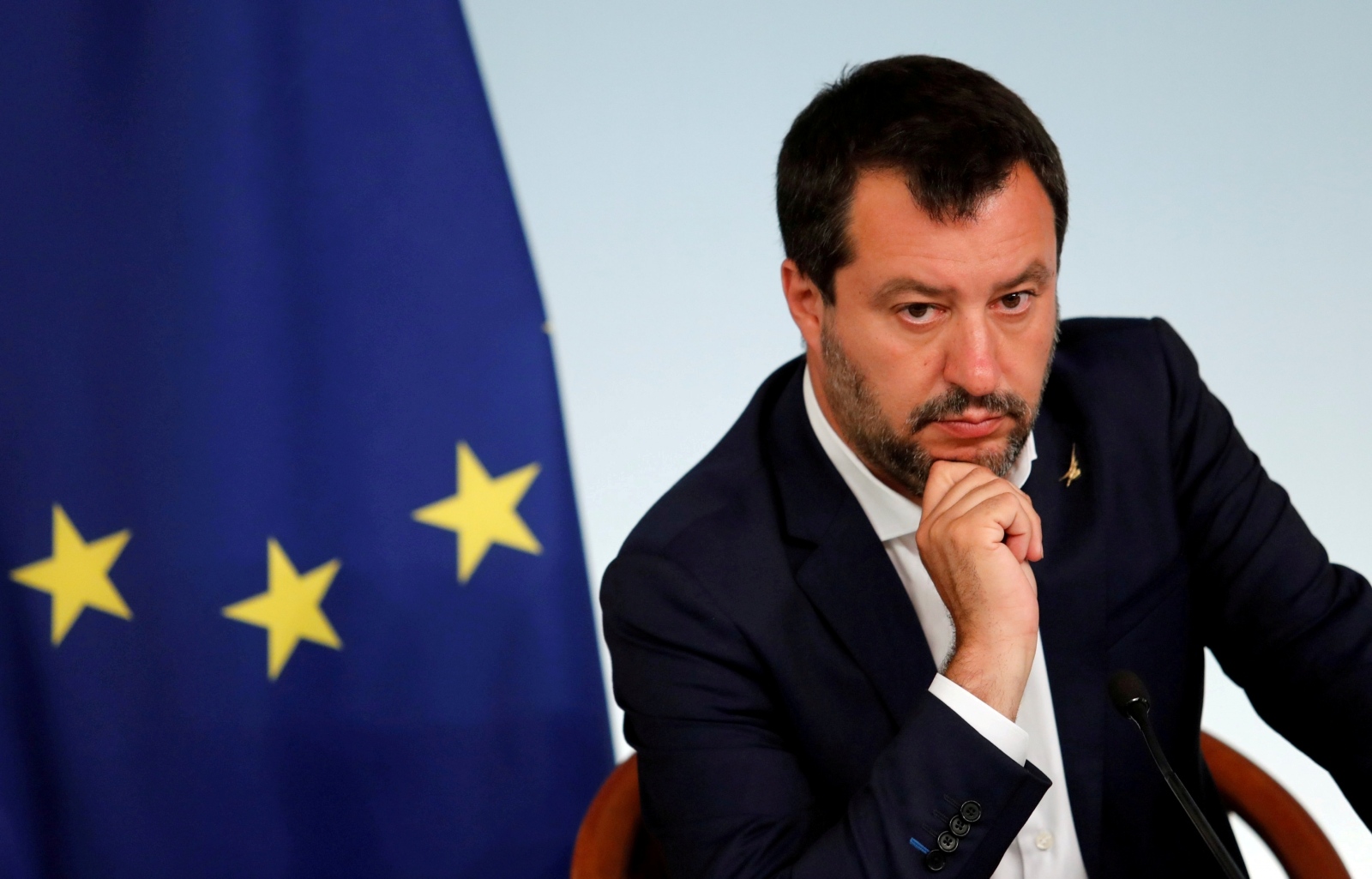 FILE PHOTO: Italian PM Conte and Deputy PM Salvini hold a joint news conference in Rome FILE PHOTO: Italian Deputy Prime Minister Matteo Salvini attends a joint news conference following a cabinet meeting in Rome, Italy, June 11, 2019 REUTERS/Remo Casilli/File Photo Remo Casilli