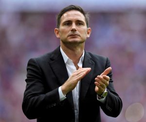 FILE PHOTO: Championship Playoff Final - Aston Villa v Derby County FILE PHOTO: Soccer Football - Championship Playoff Final - Aston Villa v Derby County - Wembley Stadium, London, Britain - May 27, 2019  Derby County manager Frank Lampard looks dejected as he applauds the fans after the match   Action Images via Reuters/Tony O'Brien/File Photo Tony O'Brien