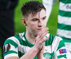 epa07762318 (FILE) - Celtic's Kieran Tierney reacts after the UEFA Europa League soccer match between Celtic FC and RB Leipzig in Glasgow, Britain, 08 November 2018 (re-issued 08 August 2019). English Premier League side Arsenal FC have signed defender Kieran Tierney from Celtic Glasgow for a reported transfer fee of about 25 million pounds (27 million euro), British media confirmed on 08 August 2019.  EPA/ROBERT PERRY *** Local Caption *** 54761159