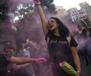 epa07777069 Women take part in a protest against sexual abuse by members of the police, in Mexico City, Mexico, 16 August 2019. Hundreds of people took the streets nationwide to protest against instances of policial abuse.  EPA/SASHENKA GUTIERREZ