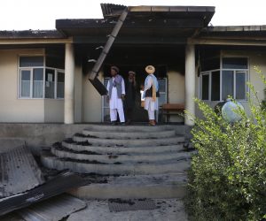epa07782204 A general view of Boyazara girls high school after allegedly Taliban gunmen put the building of the high school on fire in Shakardara district of Kabul, Afghanistan, 20 August 2019.  EPA/JAWAD JALALI