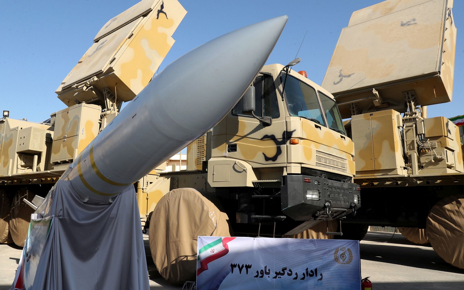 epa07785233 A handout picture made available by Iran's Presidential Office shows Iran's domestically built air defense missile system Bavar-373 (Believe), a long-range surface-to-air missile system, unveiled during a ceremony in Tehran, Iran, 22 August 2019. Iranian President Rouhani ordered the Bavar-373 missile defense system to be added to the country's network of air defense, media reported.  EPA/IRANIAN PRESIDENCY OFFICE HANDOUT  HANDOUT EDITORIAL USE ONLY/NO SALES
