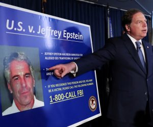 FILE PHOTO: Geoffrey Berman points to a photograph of Jeffrey Epstein in New York FILE PHOTO: Geoffrey Berman, United States Attorney for the Southern District of New York, points to a photograph of Jeffrey Epstein as he announces the financier's charges of sex trafficking of minors and conspiracy to commit sex trafficking of minors, in New York, U.S., July 8, 2019. REUTERS/Shannon Stapleton/File Photo Shannon Stapleton