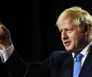 epa07798883 (FILE) - Britain's Prime Minister Boris Johnson speaks at a press conference at the G7 summit in Biarritz, France, 26 August 2019 (reissued 28 August 2019). According to reports, British government has formally requested the intervention of the Queen in a bid to suspend parliament. A government source said the government's intention is to suspend parliament and hold a Queen's speech 14 October, setting out the future plans of a post-Brexit government.  EPA/NEIL HALL