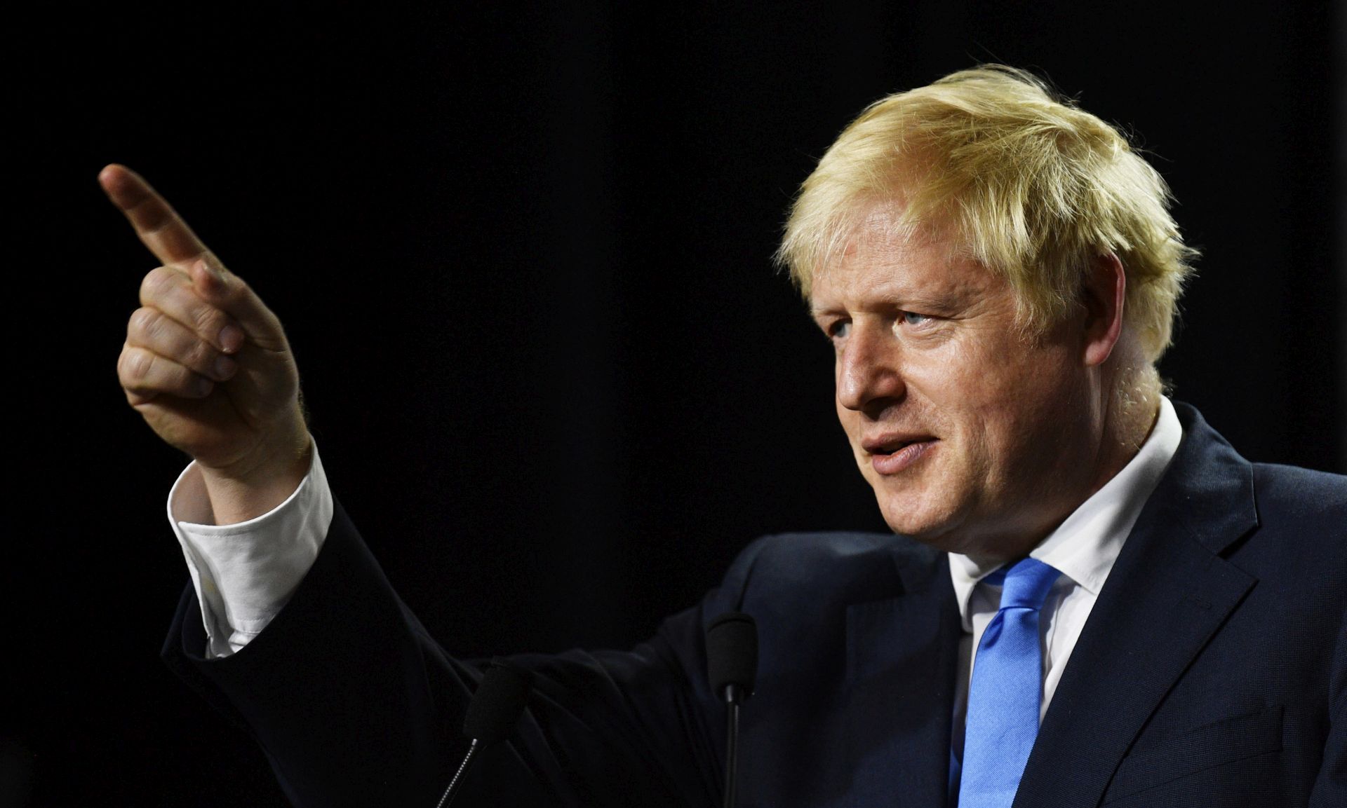 epa07798883 (FILE) - Britain's Prime Minister Boris Johnson speaks at a press conference at the G7 summit in Biarritz, France, 26 August 2019 (reissued 28 August 2019). According to reports, British government has formally requested the intervention of the Queen in a bid to suspend parliament. A government source said the government's intention is to suspend parliament and hold a Queen's speech 14 October, setting out the future plans of a post-Brexit government.  EPA/NEIL HALL