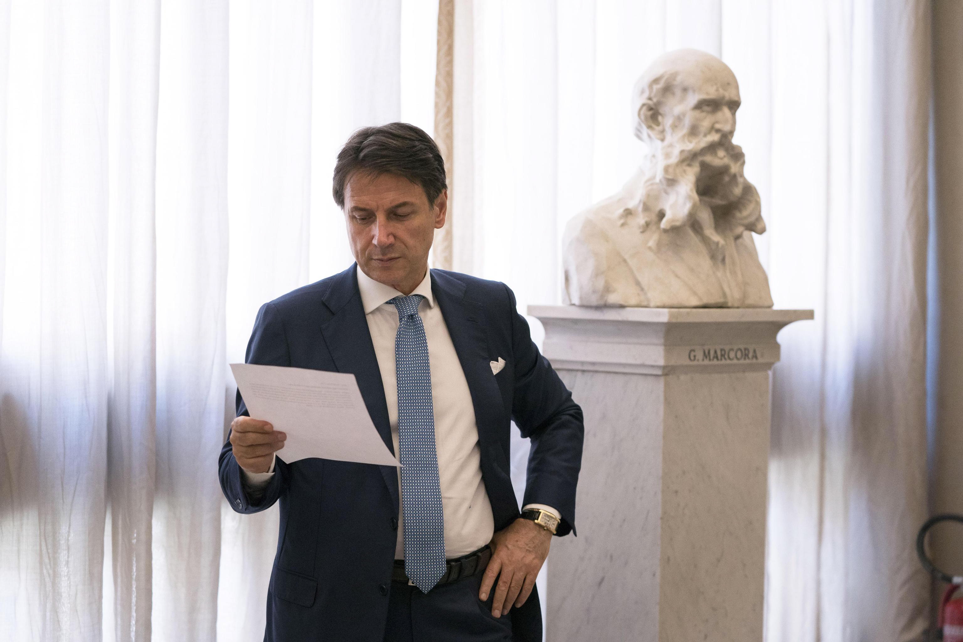 epa07803926 A handout photo made available by Chigi Palace press office shows Designated Italian Prime Minister Giuseppe Conte during a pause of a round of consultations for the formation of the new Government, Rome, Italy, 30 August 2019.  Italian President Mattarella on 29 August handed outgoing Premier Giuseppe Conte a mandate to form a government.  EPA/FILIPPO ATTILI / CHIGI PALACE PRESS OFFICE / HANDOUT  HANDOUT EDITORIAL USE ONLY/NO SALES