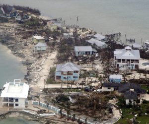 epa07815880 A handout photo made available by the US Coast Guard shows an aerial view of damaged structures in the Bahamas, 03 September 2019, seen from a Coast Guard Elizabeth City C-130 aircraft after Hurricane Dorian shifted north. Hurricane Dorian made landfall on 31 August.  EPA/PO2 ADAM STANTON/US COAST GUARD HANDOUT  HANDOUT EDITORIAL USE ONLY/NO SALES