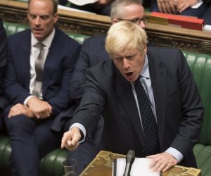 epa07815660 A handout photo made available by the UK Parliament shows British Prime Minister Boris Johnson gesturing during a session in the House of Commons in London, Britain, 03 September 2019British MPs voted 328 to 321 to take control of the parliamentary agendy to prevent a no-deal Brexit from Prime Minister Boris Johnson.  EPA/JESSICA TAYLOR / UK PARLIAMENT / HANDOUT MANDATORY CREDIT: UK PARLIAMENT / JESSICA TAYLOR HANDOUT EDITORIAL USE ONLY/NO SALES
