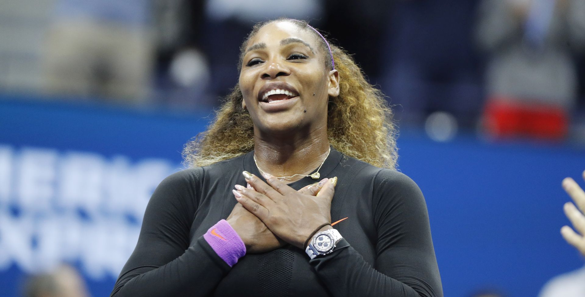epa07821343 Serena Williams of the US reacts after defeating Elina Svitolina of Ukraine during their Semi-Finals round match on the eleventh day of the US Open Tennis Championships the USTA National Tennis Center in Flushing Meadows, New York, USA, 05 September 2019. The US Open runs from 26 August through 08 September.  EPA/JUSTIN LANE