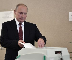 epa07827339 Russian President Vladimir Putin casts his vote at a polling station during Moscow city Duma elections in Moscow, Russia, 08 September 2019. Russians go to polling stations to vote in various regional and municipal elections.  EPA/ALEXEY NIKOLSKY/ SPUTNIK / KREMLIN POOL