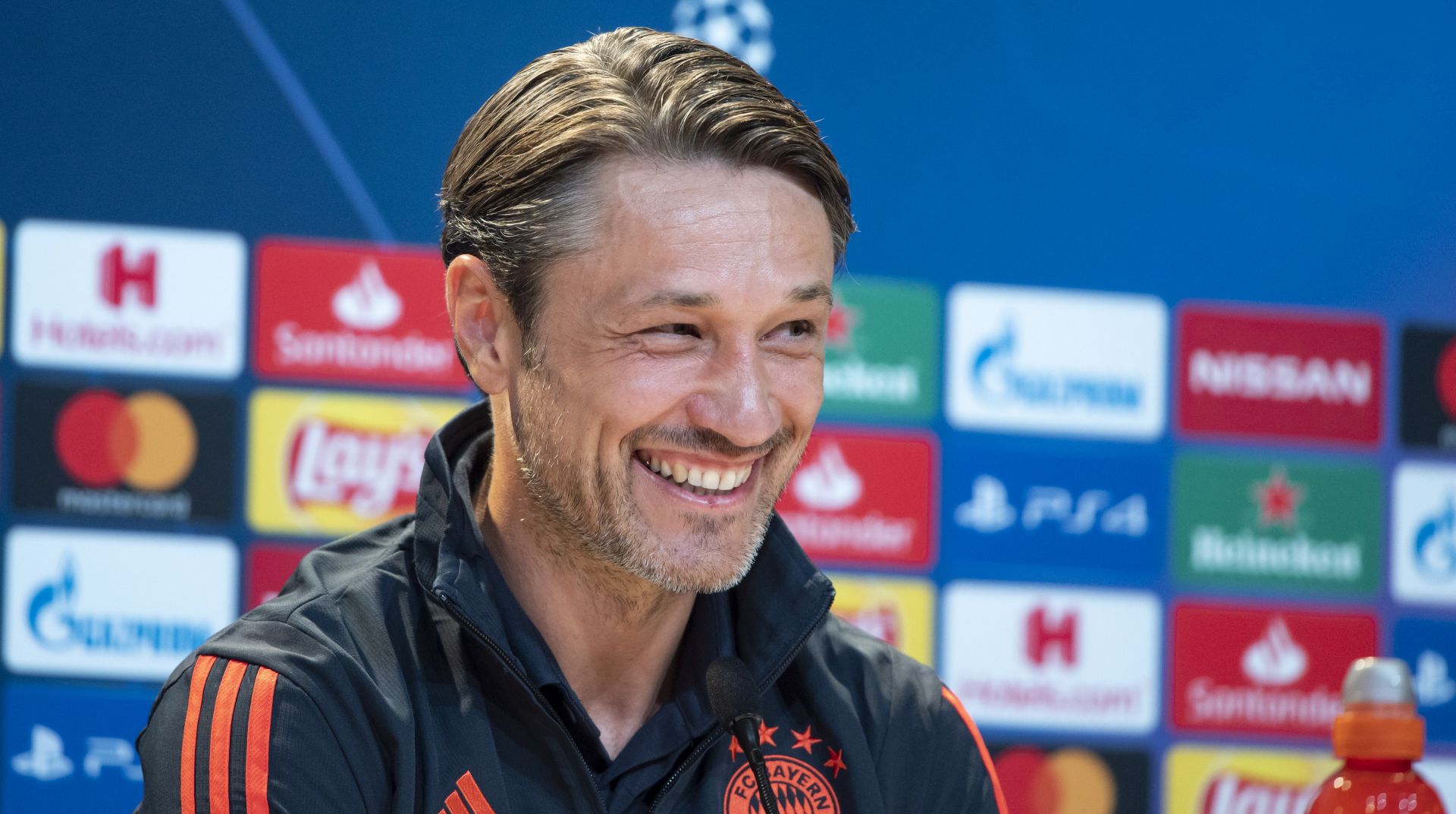 epa07848548 Bayern Munich's head coach Niko Kovac smiles during a press conference in Munich, Germany, 17 September 2019. Bayern Munich will face Red Star Belgrade in their UEFA Champions League group B soccer match on 18 September 2019.  EPA/LUKAS BARTH-TUTTAS