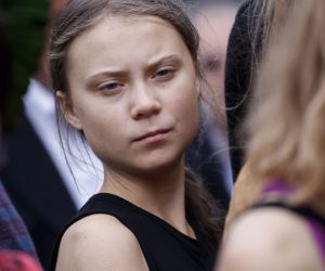 epa07848814 Greta Thunberg, the 16 year old climate change activist from Sweden, attends a Senate Climate Change Task Force press conference at the US Capitol in Washington, DC, USA, 17 September 2019. The press conference kicks off a week of activities culminating in a climate strike Friday, 20 September, in which workers and students around the world will walk out to demand more action to fight global warming.  EPA/SHAWN THEW