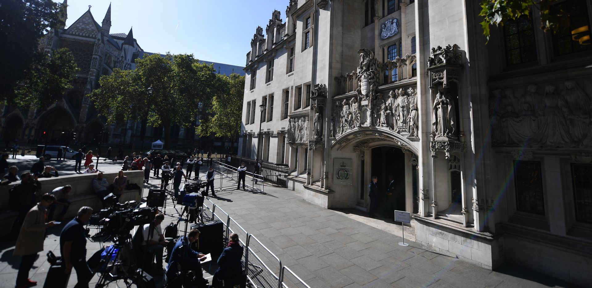 epa07850257 An exterior general view of the Supreme Court during a hearing on the prorogation of parliament, in London, Britain, 18 September 2019. The Supreme Court is due to rule on 19 September whether the suspension of parliament by British Prime Minister Boris Johnson was lawful.  EPA/ANDY RAIN