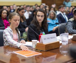 epa07850818 Swedish climate activist and Fridays for Future founder Greta Thunberg attends the joint House Foreign Affairs and House (Select) Climate Crisis committees hearing in the Rayburn House Office Building at the Capitol in Washington, DC, USA, 18 September 2019. The hearing's topic was 'Voices Leading the Next Generation on the Global Climate Crisis'.  EPA/ERIK S. LESSER