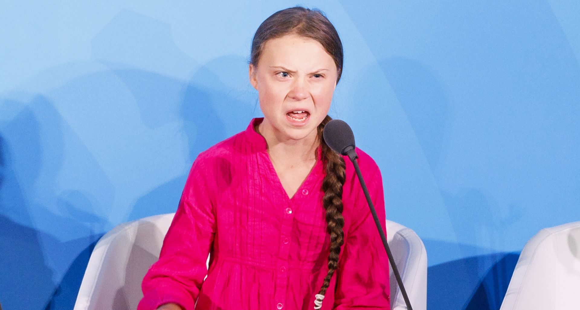 epaselect epa07864221 Greta Thunberg, the 16-years-old climate activist from Sweden, addresses world leaders at the start of the 2019 Climate Action Summit which is being held in advance of the General Debate of the General Assembly of the United Nations at United Nations Headquarters in New York, New York, USA, 23 September 2019. World Leaders have been invited to speak at the event, which was organized by the United Nations Secretary-General Antonio Guterres, for the purpose of proposing plans for addressing global climate change. The General Debate of the 74th session of the UN General Assembly begins on 24 September.  EPA/JUSTIN LANE
