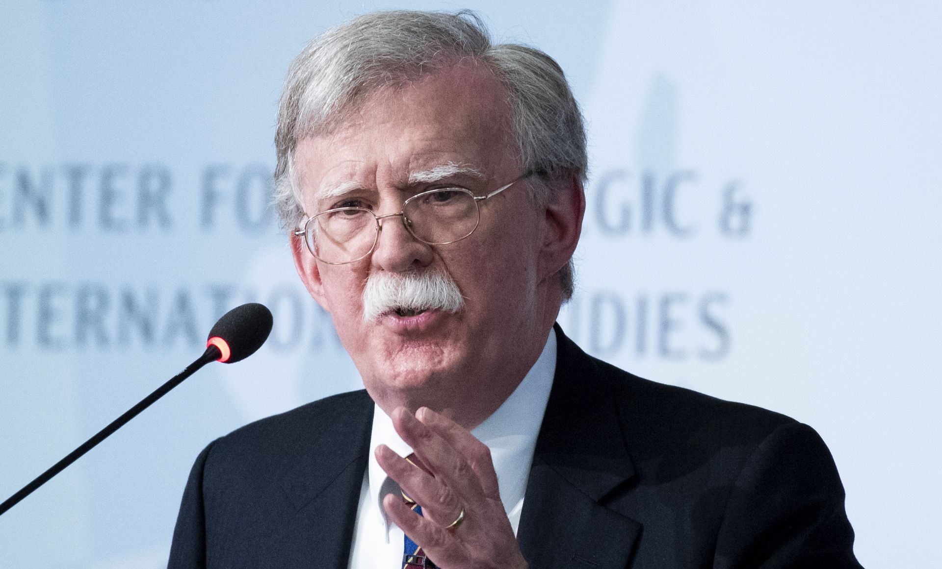 epa07882380 Former US National Security Advisor John Bolton delivers the keynote address of the 'JoongAng Ilbo-CSIS Forum 2019', at the Center for Strategic and International Studies (CSIS) in Washington, DC, USA, 30 September 2019. The subject of the 2019 forum is 'Navigating Geostrategic Flux in Asia - The United States and Korea'. Bolton, who was replaced as national security advisor by State Department official Robert O'Brien, was ousted by Trump following disagreements on foreign policy, according to media reports.  EPA/MICHAEL REYNOLDS