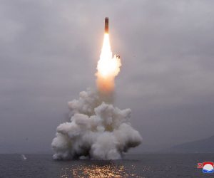 epa07890797 A photo released by the official North Korean Central News Agency (KCNA) shows the successful launch from a submarine of a Pukguksong-3, a new-type ballistic missile 
by the Academy of Defence Science of the Democratic People's Republic of Korea, in the waters off Wonsan Bay of the East Sea of Korea, 02 October 2019. According to South Korea's Joint Chiefs of Staff (JCS), North Korea again fired balistic missiles toward the East Sea ahead of the envisioned resumption of the stalled denuclearization talks with the United States.  EPA/KCNA   EDITORIAL USE ONLY