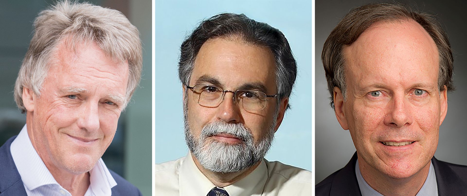 epa07903347 A combo of handout photos made available by the University of Oxford, Johns Hopkins University and Dana-Farber Cancer Institute shows (L-R) British scientist Sir Peter J. Ratcliffe, US scientists Gregg L. Semenza and William G. Kaelin, issued 07 October 2019. US scientists William G. Kaelin and Gregg L. Semenza and British scientist Sir Peter J. Ratcliffe were awarded the 2019 Nobel Prize in Physiology or Medicine 'for their discoveries of how cells sense and adapt to oxygen availability', the Karolinska Institute in Solna, Sweden, announced on 07 October 2019.  EPA/OXFORD/JOHNS HOPKINS/DANA FARBER HANDOUT  HANDOUT EDITORIAL USE ONLY/NO SALES