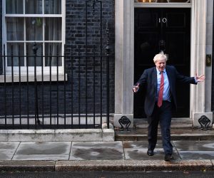 epa07905969 Britain's Prime Minister Boris Johnson greets President of the European Parliament David Sassoli (not pictured) at Downing Street in London, Britain, 08 October 2019. Johnson is meeting with Sassoli in a bid to reach a breakthrough in the stalled Brexit negotiations.  EPA/NEIL HALL