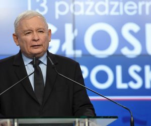 epa07907381 Leader of the Polish Law and Justice (PiS) rulling party Jaroslaw Kaczynski attends a press conference at the party headquarters in Warsaw, Poland, 09 October 2019. An average of eleven candidates are running for each Sejm (lower house) seat in the national elections planned for 13 October 2019. In total, 5,114 people are running for 460 seats. Two hundred and seventy-eight people are running for the Senate (upper house), three candidatures for each seat. Five electoral committees were registered in all 41 constituencies, namely, the ruling Law and Justice (PiS) party, Poland's main opposition bloc the Civic Coalition (KO), the Polish People's Party (PSL), the Confederation Freedom and Independence and the Left (Lewica) bloc comprising liberal and left-wing parties the Democratic Left Alliance (SLD), Spring and Together.  EPA/PIOTR NOWAK POLAND OUT