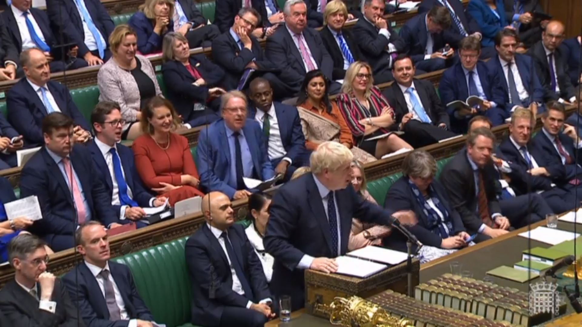 epa07920236 A grab from a handout video made available by the UK Parliamentary Recording Unit shows British Prime Minister Boris Johnson during a debate at the House of Commons in London, Britain, 14 October 2019. British parliament hold debates in the Queen's Speech done earlier in the day outlining the government's agenda.  EPA/UK PARLIAMENTARY RECORDING UNIT HANDOUT MANDATORY CREDIT: UK PARLIAMENTARY RECORDING UNIT HANDOUT EDITORIAL USE ONLY/NO SALES