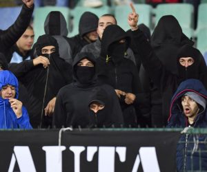 epa07922789 Supporters of Bulgaria during the UEFA EURO 2020 qualifying group A soccer match between Bulgaria and England, in Sofia, Bulgaria, 14 October 2019 (issued 15 October 2019). The match was twice brought to halt due to racist behaviour of Bulgarian fans.  EPA/GEORGI LICOVSKI