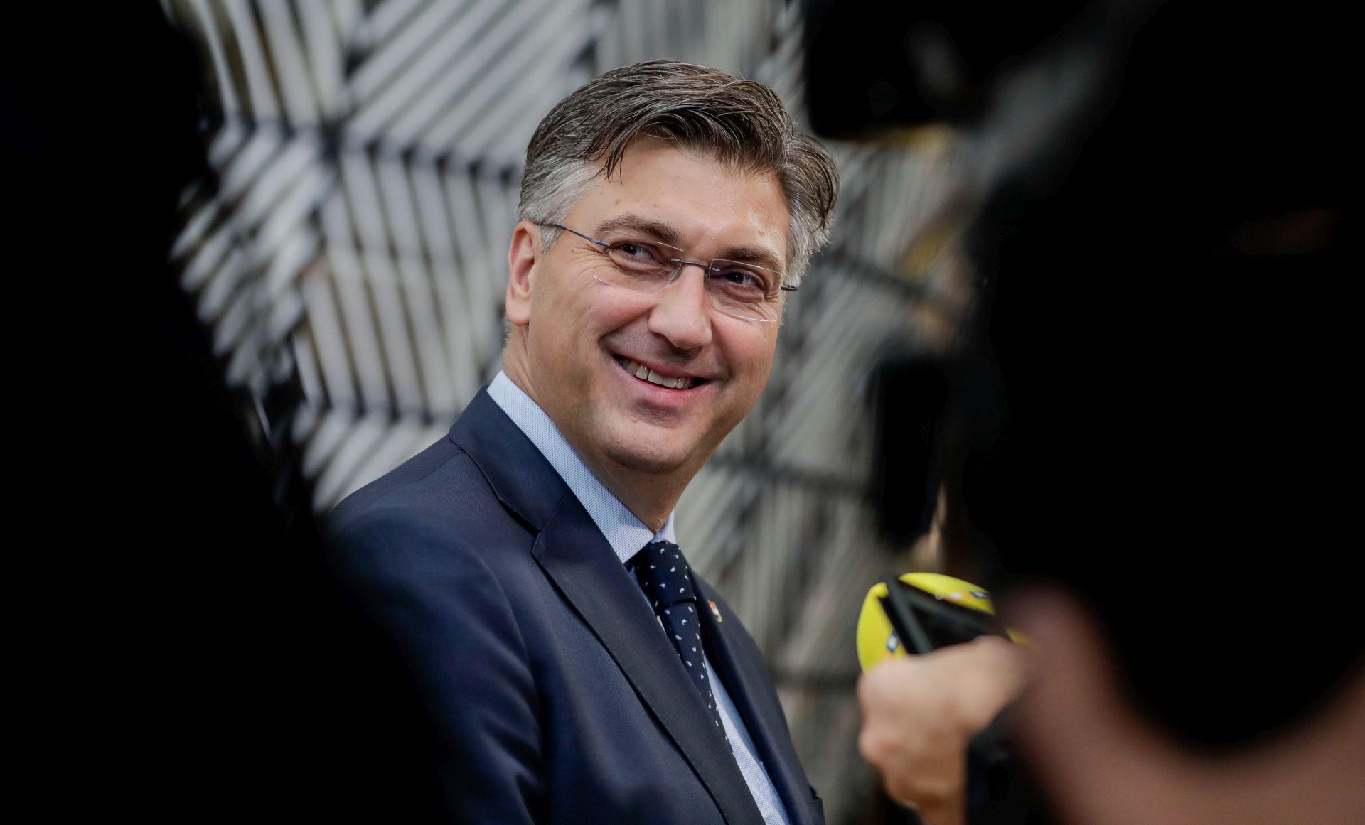 epa07929515 Croatian Prime Minister Andrej Plenkovic  arrives at the second day of a European Summit at the European Council in Brussels, Belgium, 18 October 2019.  The European Union (EU) and the British government have reached a tentative Brexit deal that still must be ratified.  EPA/STEPHANIE LECOCQ