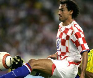 17.08.2005., Split - Marko Babic i Ricardinho na nogometnoj utakmici Hrvatska-Brazil, na Poljudu. 
Photo: Sanjin Strukic/24sata