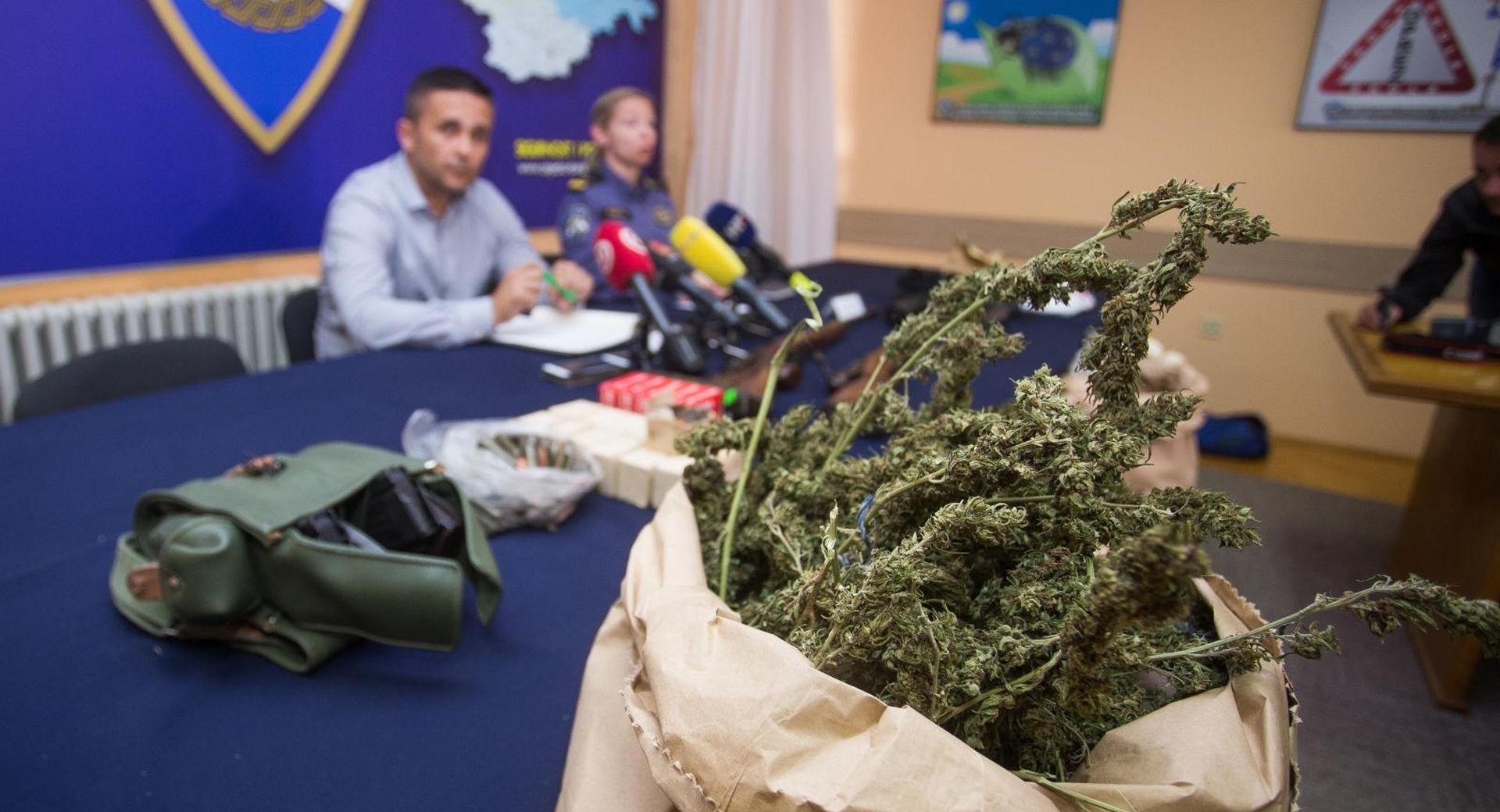 26.10.2019., Osijek - Izvanredna pres konferencija u PU osjecko baranjskoj povodom velike zapljene droge marihuana. Photo: Davor Javorovic/PIXSELL