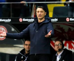 epa07967210 Bayern's head coach Niko Kovac reacts during the German Bundesliga soccer match between Eintracht Frankfurt and FC Bayern Munich in Frankfurt, Germany, 02 November 2019.  EPA/RONALD WITTEK CONDITIONS - ATTENTION: The DFL regulations prohibit any use of photographs as image sequences and/or quasi-video.