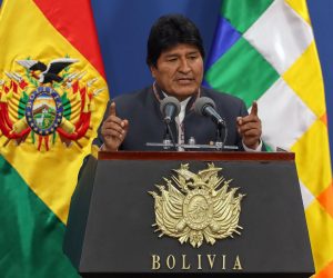 epa07985789 (FILE) - President of Bolivia Evo Morales delivers a speech in La Paz, Bolivia, 31 October 2019. Morales has called a new election after an international audit questioned the result of last month's race.  EPA/Martin Alipaz