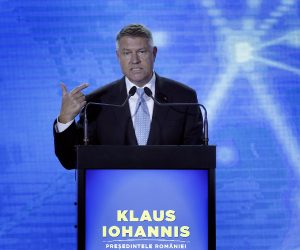 epa08019315 (FILE) - Romania's acting president Klaus Iohannis addresses members of the National Liberal Party (PNL) during a rally in Ploiesti, Romania, 18 November 2019 (issued 23 November 2019). Romania will hold the second round of the presidential elections on 24 November 2019.  EPA/ROBERT GHEMENT